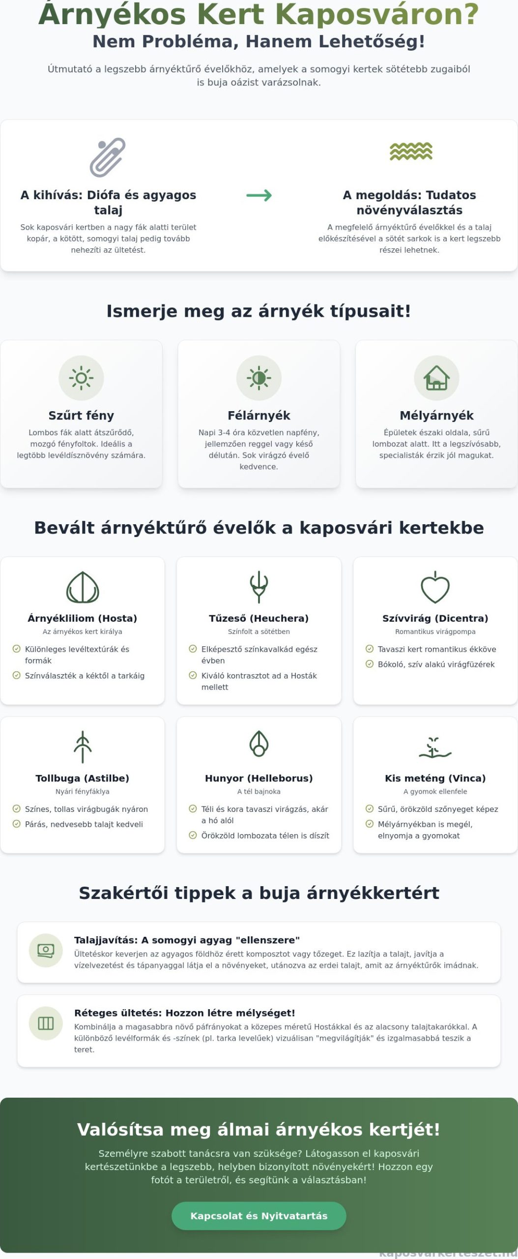 Árnyéktűrő évelők Kaposváron: Így varázsoljon életet a kert sötétebb sarkaiba is