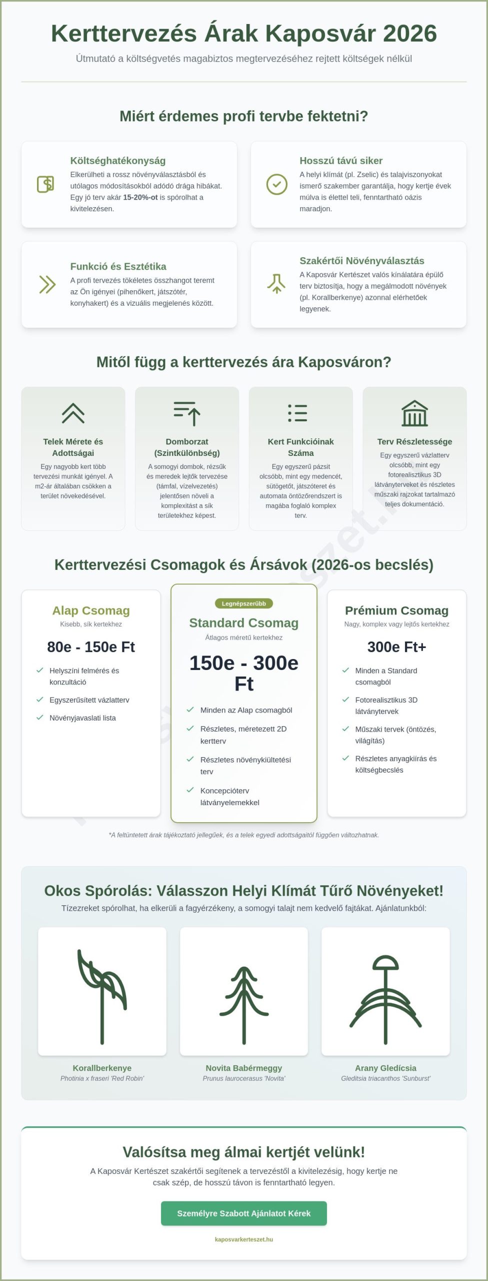 Kerttervezés árak Kaposvár: Mennyibe kerül a profi kertterv 2026-ban?